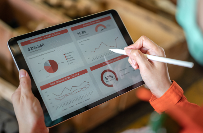 PIMS analytics on tablet
